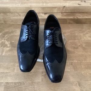 Mezlan Vero Cuoio Men’s Black Wingtip Dress Shoe … - image 1